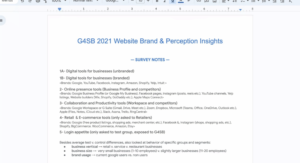 Brand Research survey questionnaire